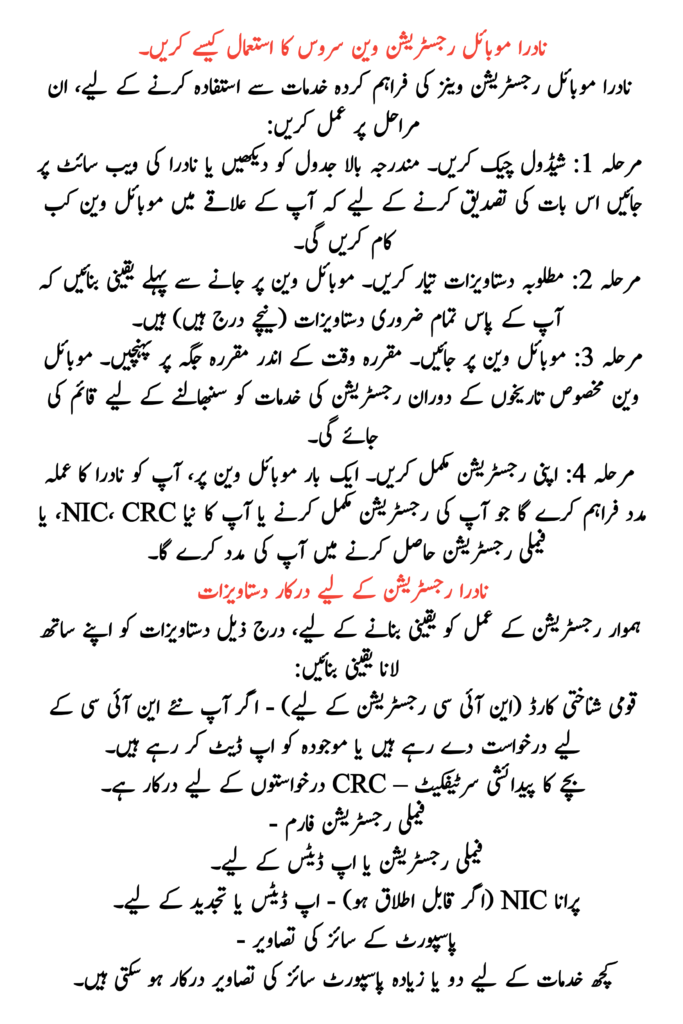 NADRA Mobile Registration Vans