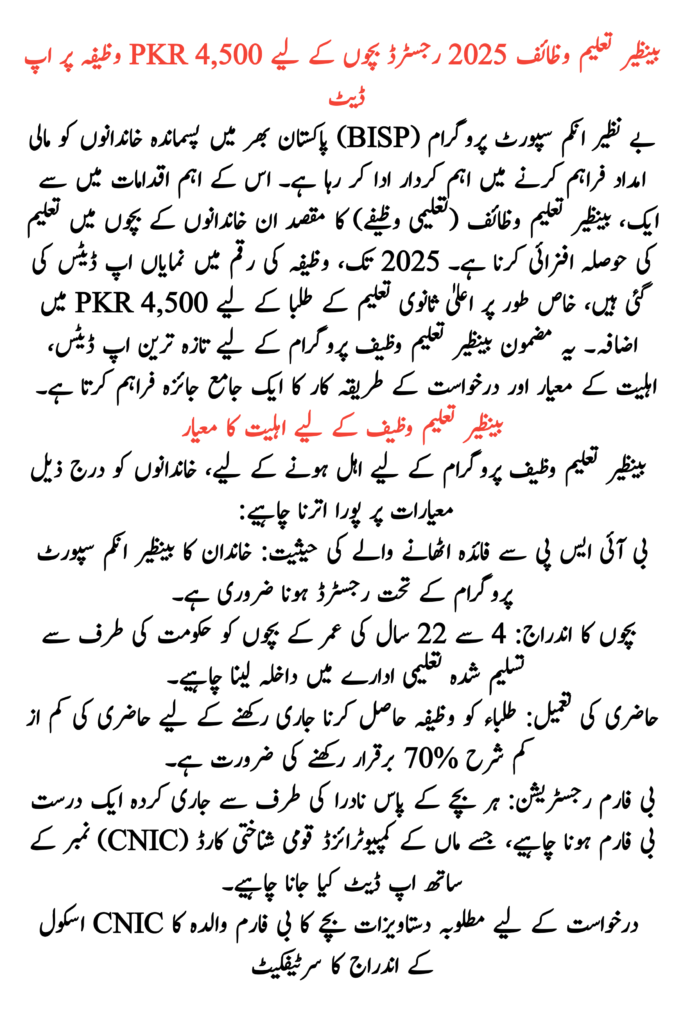 Benazir Taleemi Wazaif 2025