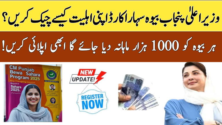 Eligibility Criteria for the CM Punjab Bewa Sahara Card